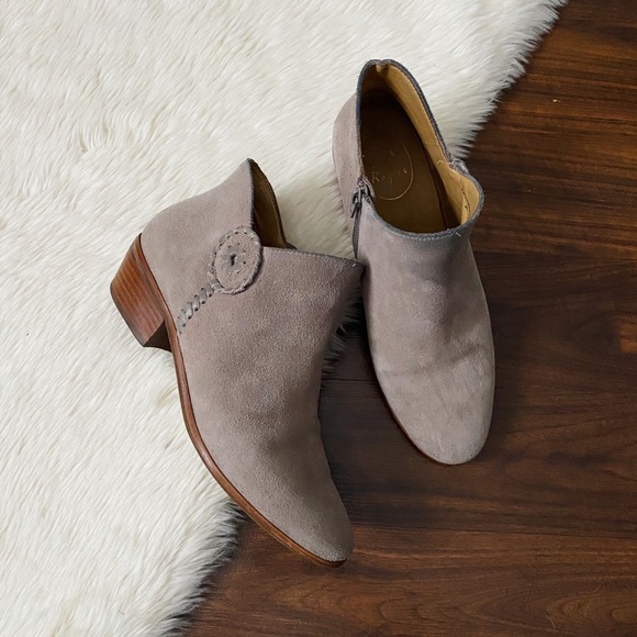 Jack Rogers Shoes - Jack Rogers Taupe Peyton Suede Bootie